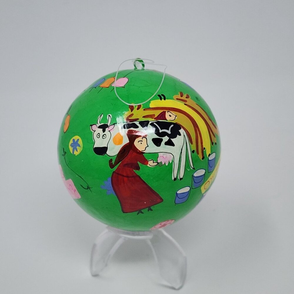 Crate & Barrel Twelve Days Of Christmas Ornament Day 8 Maids a Milking VTg 3" - Picture 2 of 6